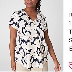 NWOT Lane Bryant 18/20 Cap Sleeve Dolman VNeck Matte Jersey blouse